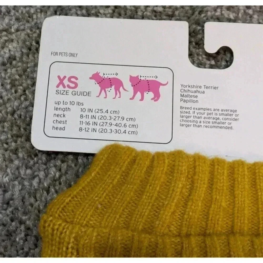 Boots & Barkley Mustard Yellow Fair Isle Patterned Turtleneck Sweater NEW Sz XS